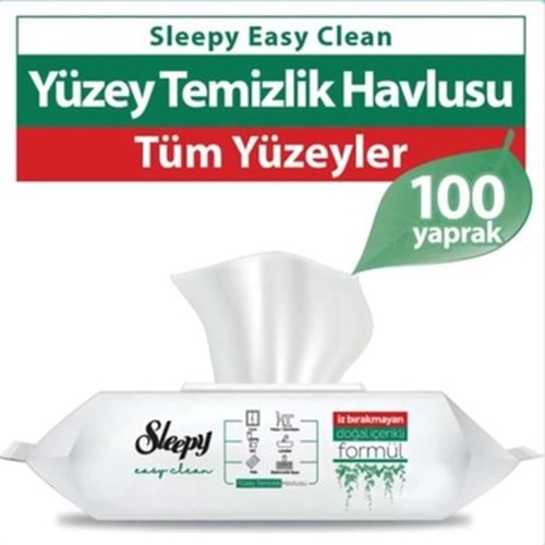 SLEEPY YÜZEY TEMİZ HAVLUSU BEYAZ SİRKE KARBONAT 100 ADET