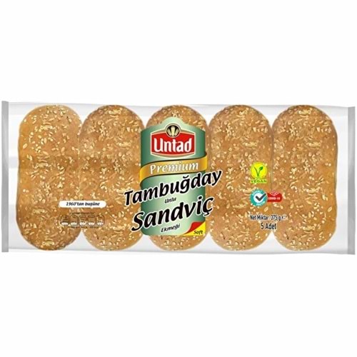UNTAD PREMİUM TAM BUĞDAYLI SANDVİÇ 5 ADET 375G