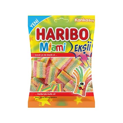 HARİBO MİAMİ EKŞİİ MEYVE AROMALI YUMUŞAK ŞEKERLEME 70G