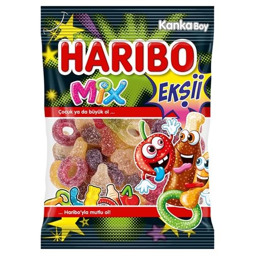 HARİBO MİX EKŞİİ MEYVE VE KOLA AROMALI YUMUŞAK ŞEKER 70G