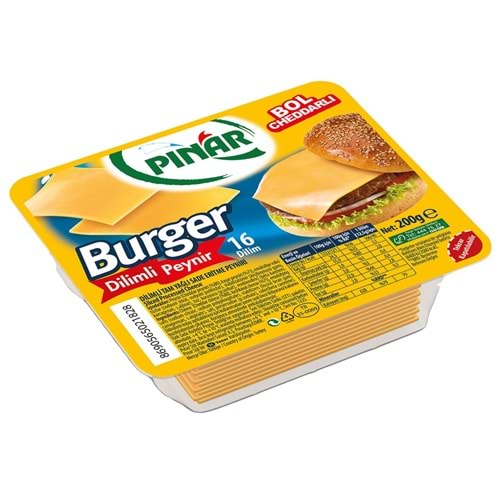 PINAR BURGER DİLİMLİ PEYNİR 16 DİLİM 200G