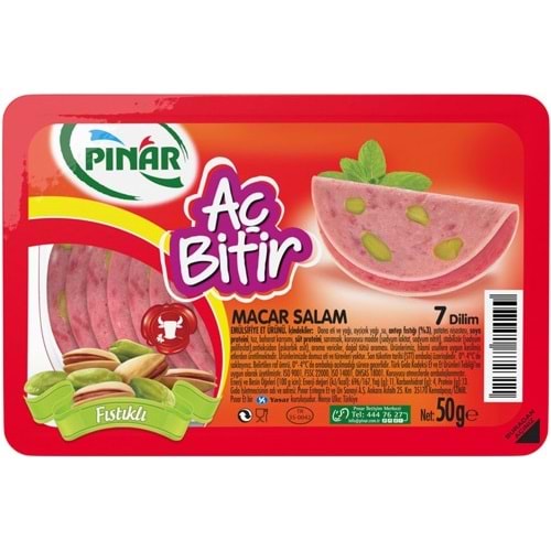 PINAR AÇ BİTİR DANA MACAR SALAM 7 DİLİM 50G