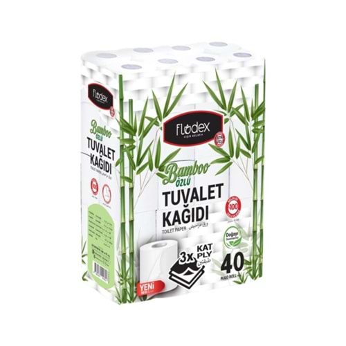 FLODEX TUVALET KAĞIDI 3 KATLI 40 ADET BAMBU ÖZLÜ