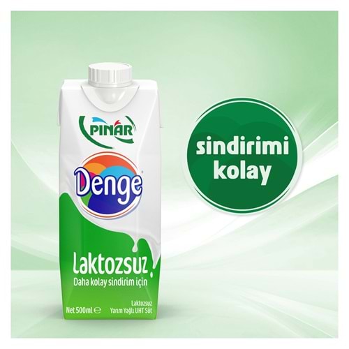 PINAR DENGE LAKTOZSUZ YARIM YAĞLI UHT SÜT 500ML