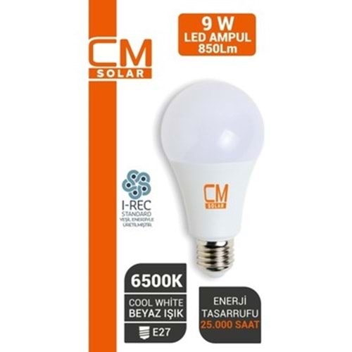 CM SOLAR 6500K BEYAZ IŞIK AMPÜL 9W