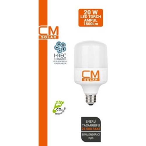 CM SOLAR 6500K BEYAZ IŞIK AMPÜL 20W