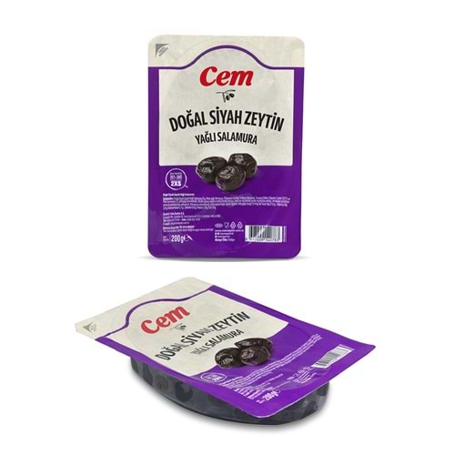 CEM DOĞAL YAĞLI SELE SİYAH ZEYTİN 200G (351-380)