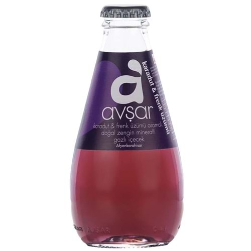 AVŞAR KARADUT VE FRENK ÜZÜMÜ AROMALI GAZLI İÇECEK 200ML