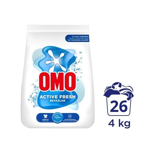 OMO ACTİVE FRESH BEYAZLAR 4KG 26 YIKAMA