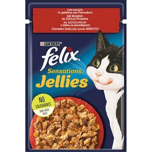 PURİNA FELİX SENSATİONS DOMATES SOSLU JÖLE SIĞIR ETİ 85G