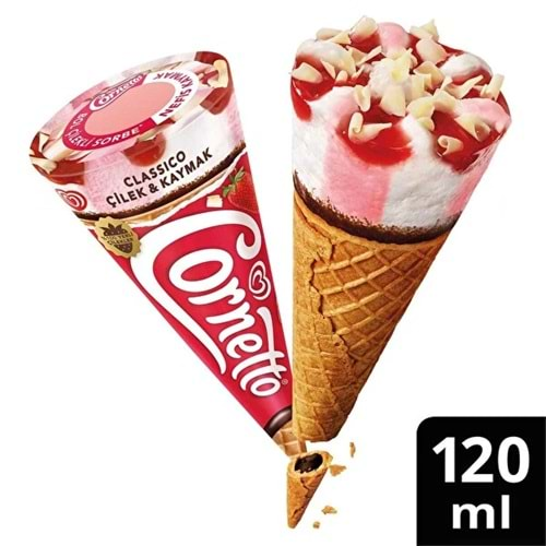 ALGİDA CORNETTO CLASSICO ÇİLEK & KAYMAK 120ML