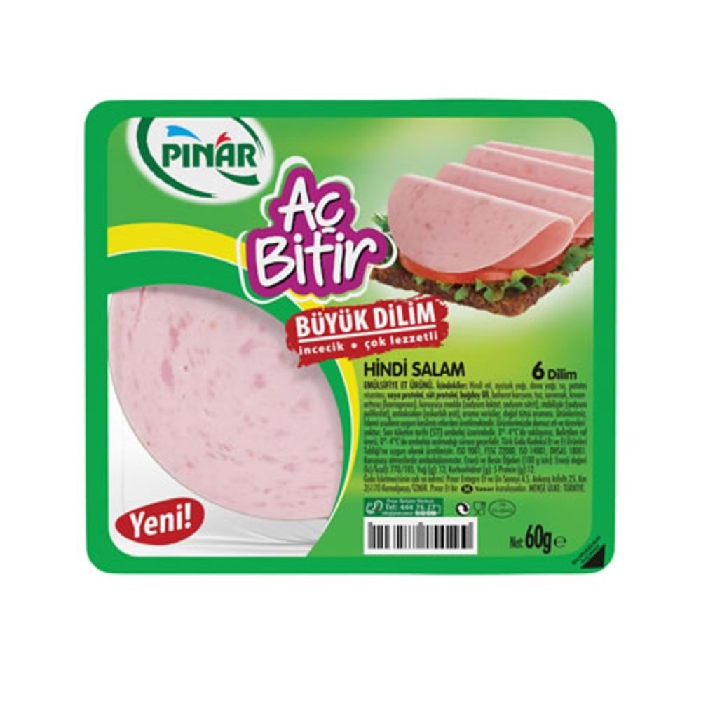 PINAR AÇ BİTİR HİNDİ SALAM 8 DİLİM 60G