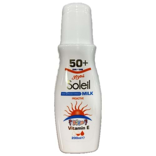 SOLEIL MILK 50+ KİDS VİTAMİN E 200ML GÜNEŞ KREMİ