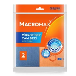 MACROMAX MİKROFİBER CAM BEZİ 2 ADET