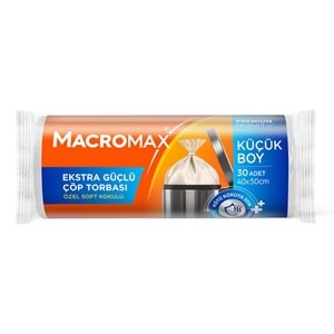 MACROMAX KÜÇÜK BOY EKSTRA GÜÇLÜ ÇÖP TORBASI 40X50 CM 30 ADET
