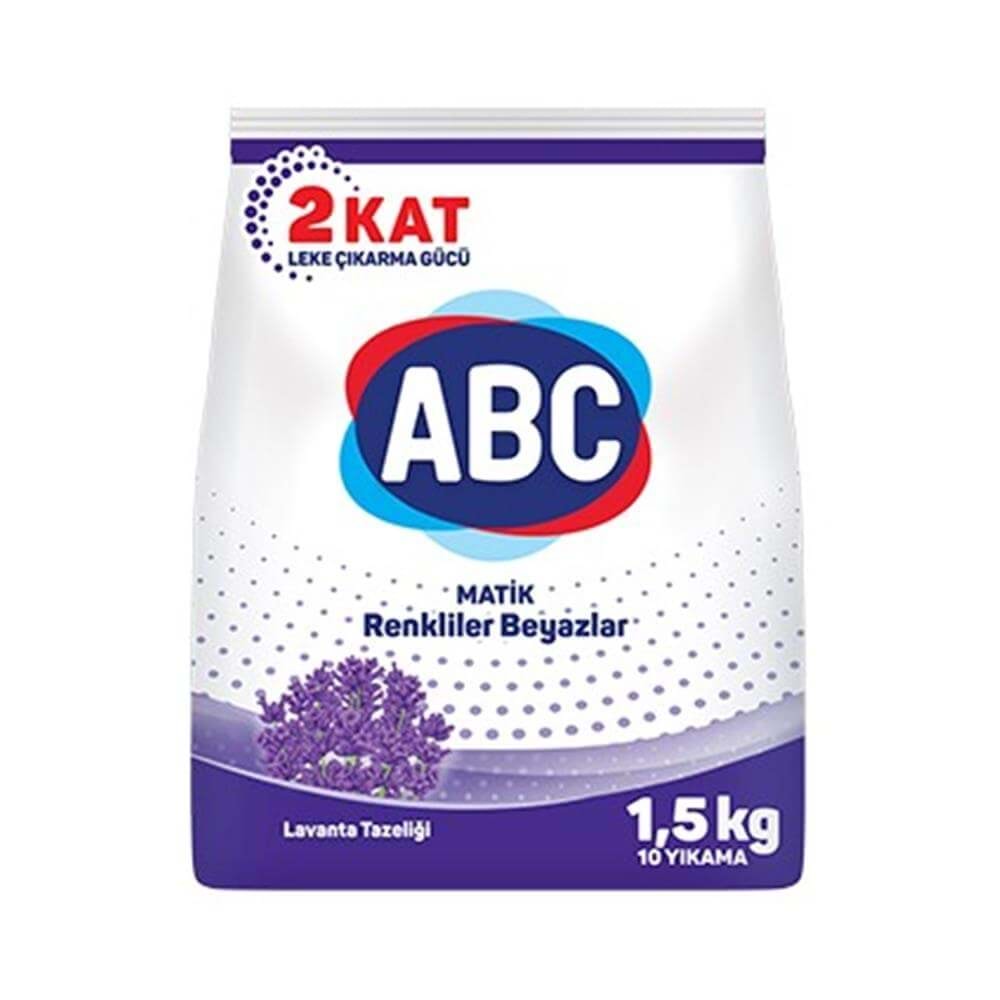 ABC MATİK RENKLİLER BEYAZLAR LAVANTA TAZELİĞİ 1,5KG SIK YIKAMA