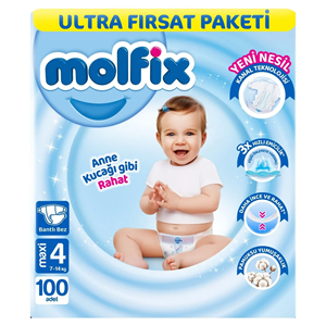 MOLFİX ULTRA 4 NUMARA MAXİ 7-14KG BEBEK BEZİ 100 ADET