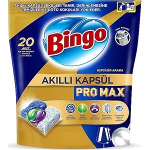 BİNGO AKILLI KAPSÜL PRO MAX 20 ADET BULAŞIK TABLETİ