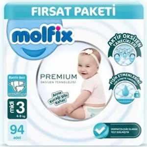 MOLFİX MİDİ 3 NUMARA 4-9KG BEBEK BEZİ 94 ADET