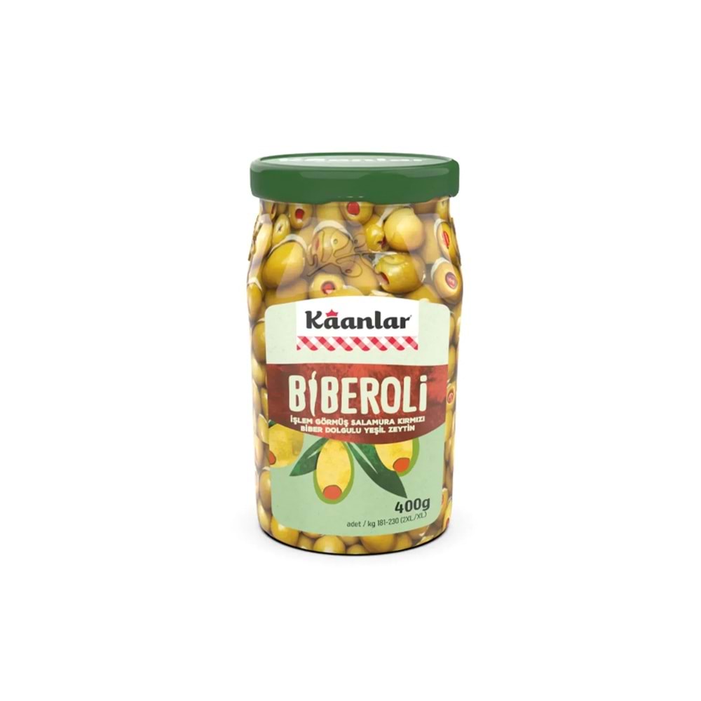 KAANLAR BİBEROLİ YEŞİL ZEYTİN BİBERLİ 400G