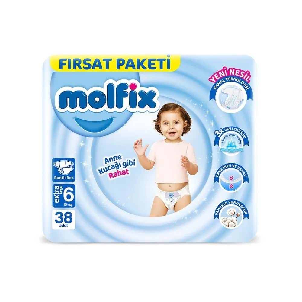 MOLFİX NO:6 38 ADET 15+ ÇOCUK BEZİ